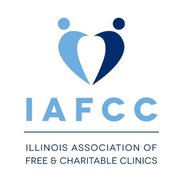 Logo stowarzyszenia bezpłatnych i charytatywnych klinik stanu Illinois (IAFCC).